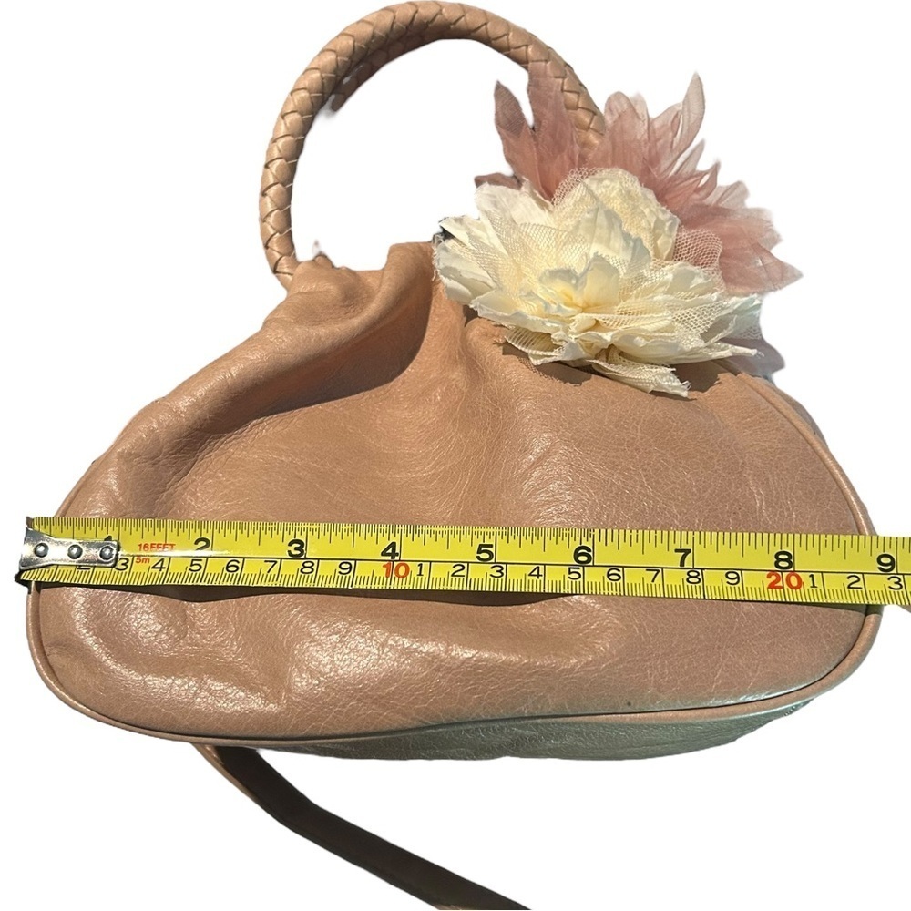 NWT Talbots Genuine Leather Handbag/Crossbody w/Silk Flowers - Picture 14 of 16